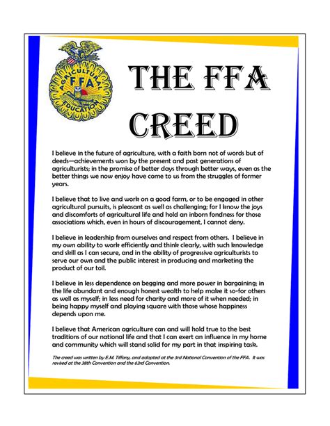 ffa creed printable