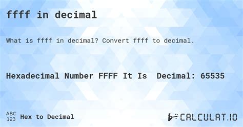 ffff in decimal