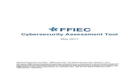ffiec cybersecurity assessment tool may 2017