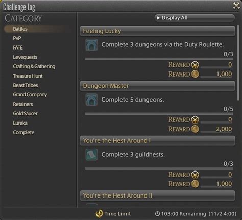 ffxiv challenge log other