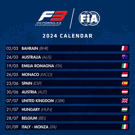 fia f3 calendar 2024