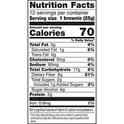 fiber one brownies nutrition facts