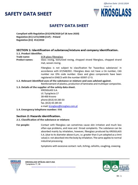 Fiberglass Dust Msds