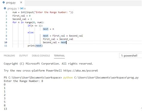 fibonacci series in python using for loop w3schools