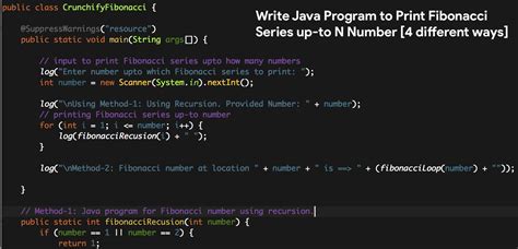 fibonacci series using non recursion in java