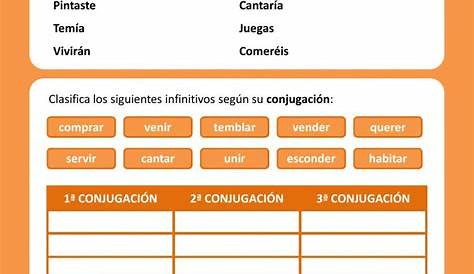 Ejercicio pdf online de Verbos para Tercero de primaria