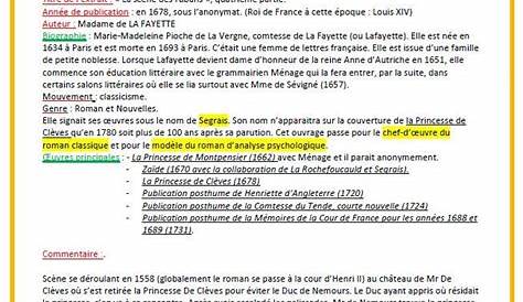 Fiche De Revision Bac Francais La Princesse De Cleves Épinglé Sur Life