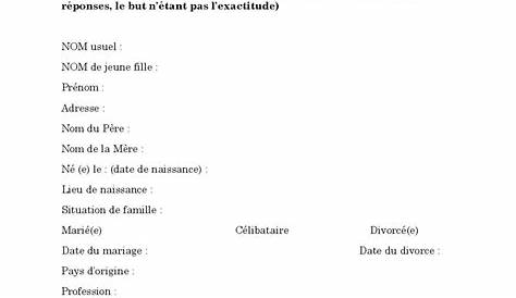 Fiche Familiale Detat Civil Questionnaire Etat .doc
