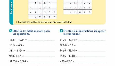 Maths au CM2 avec des cours et exercices à imprimer en PDF