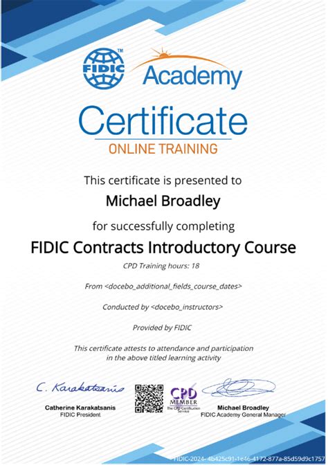fidic certification courses