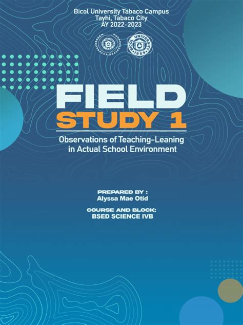 Field And Level Of Study Example
