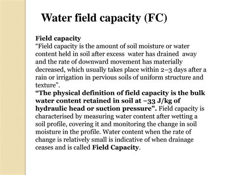 Field Capacity Value