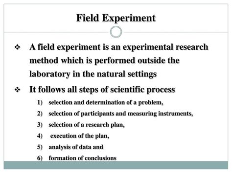 Field Experiment In Research Methodology