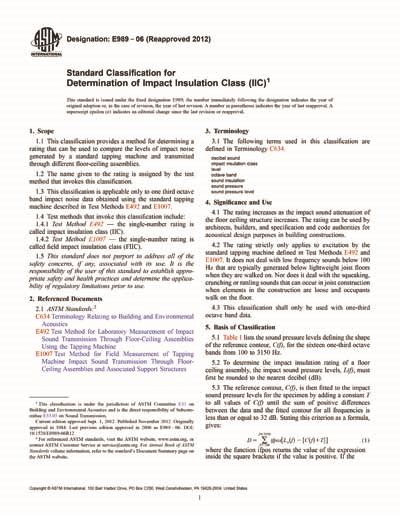 Field Impact Insulation Class