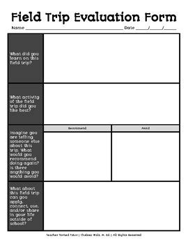 field trip evaluation form template