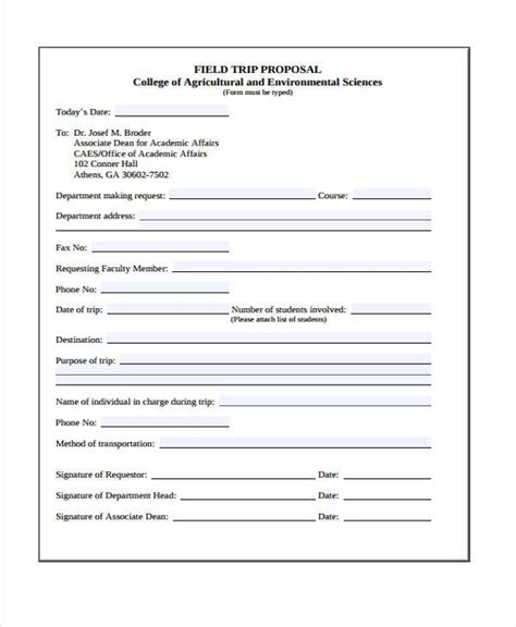 field trip proposal template