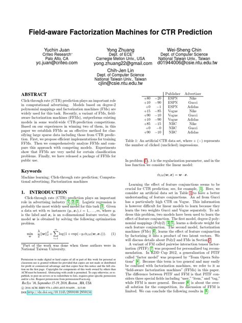 Field-Matrix Factorization Machines For Ctr Prediction