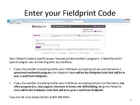 fieldprint code