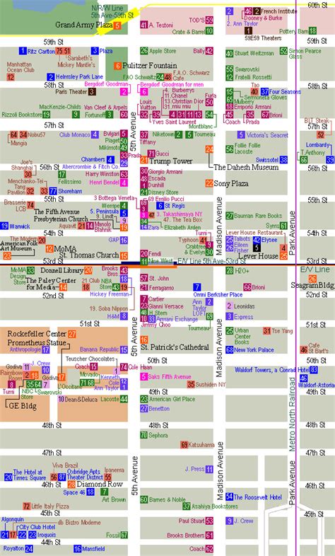 fifth avenue shopping map