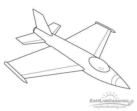 fighter jet easy drawing