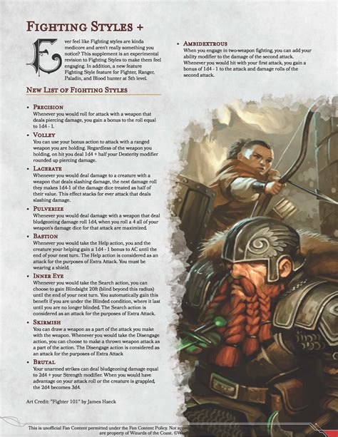 fighter unarmed fighting style 5e build