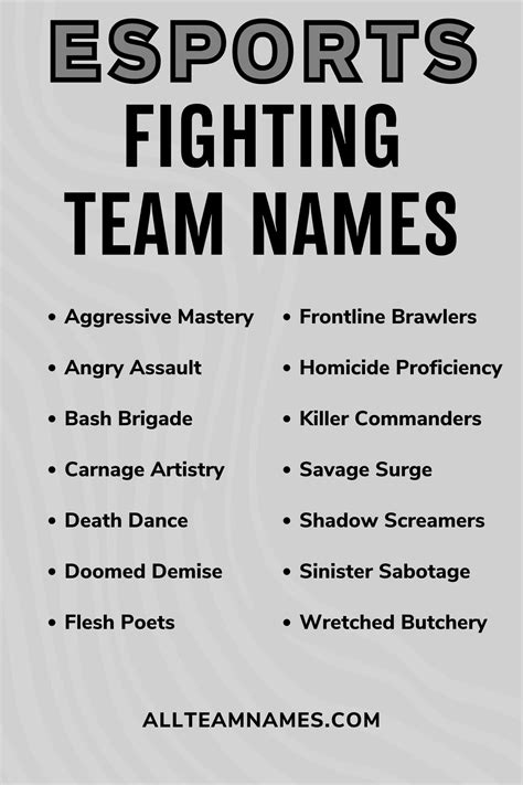 Fighting Game Name Ideas