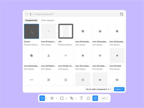figma shortcut to insert component