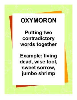 Figurative Language Oxymoron Examples