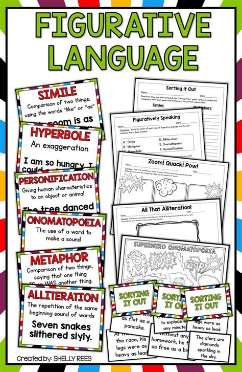 figurative language review worksheet 5th grade