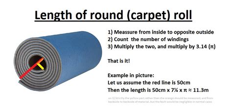 figure diameter of roll of carpet