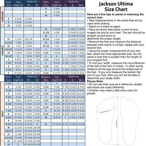 Figure Skate Sizing Jackson