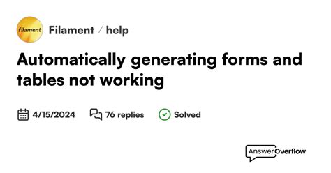 Filament App Not Working