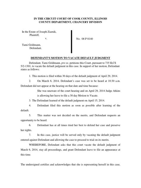 file a motion to vacate default judgment
