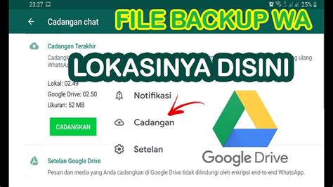 file cadangan WhatsApp Google Drive