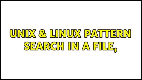 File Pattern In Unix