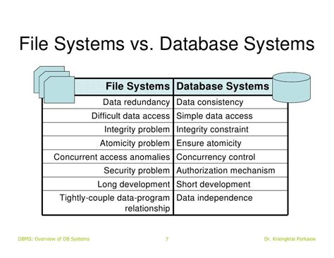 file system vs database system in dbms