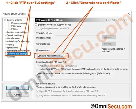 Filezilla Configure Tls