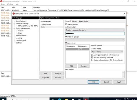 Filezilla Server User Mount Points