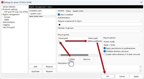 filezilla server virtual path