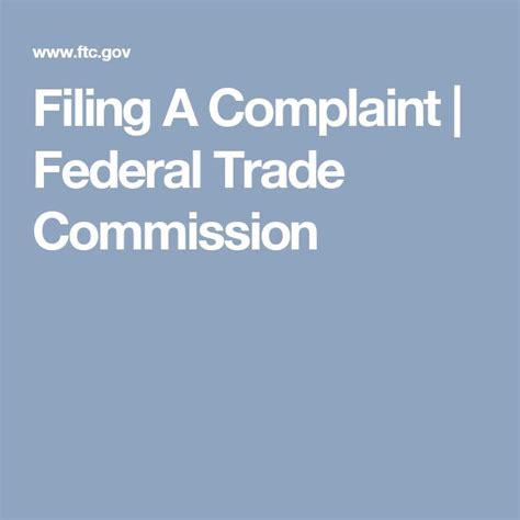 filing a complaint with ftc