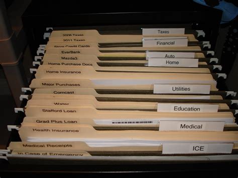 Filing Cabinet Folder Names