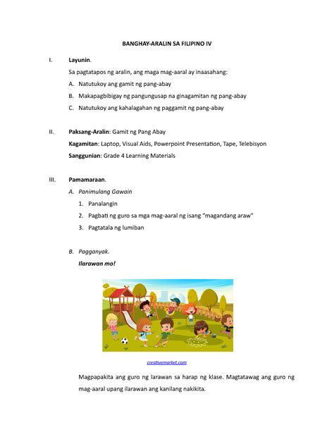 filipino topics for elementary students