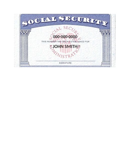 fill in the blank social security card template