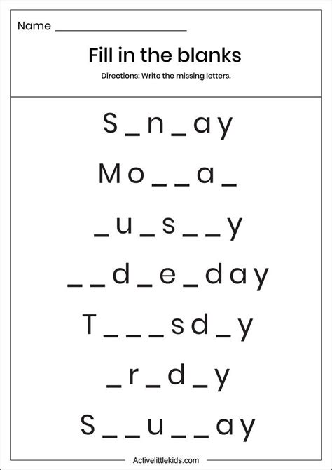 Fill In The Blanks In Order