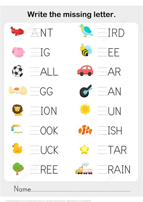 fill in the missing letters in these words