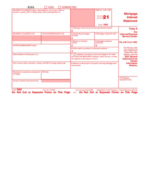 fillable 1098 form 2021