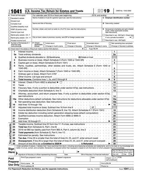 fillable irs form 1041