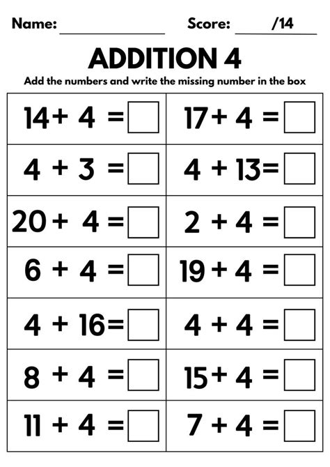 Fillable Math Worksheets