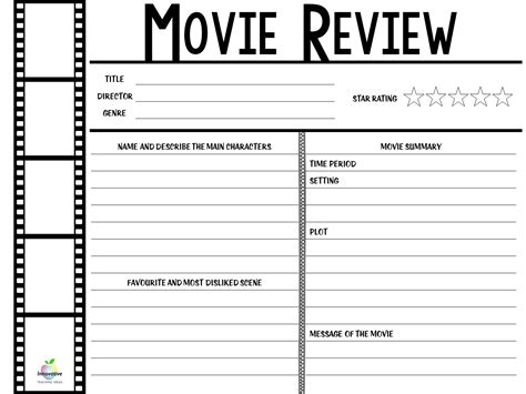 Movie Review Questions Worksheet Printable Worksheet Template