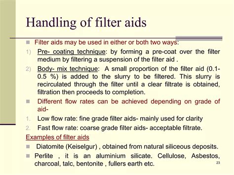 Filter Aid Examples